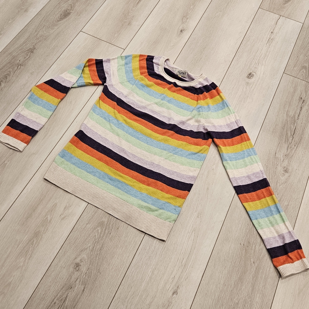 Heyton Rainbow Sweater, Small, 100% cotton.